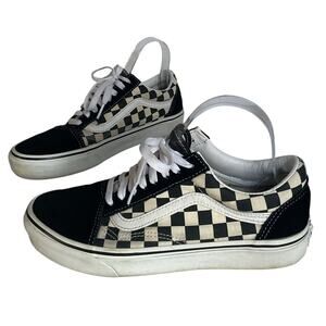 Vans Old Skool Checkerboard Black White Sneakers US 7 Men 8.5 Women With Box